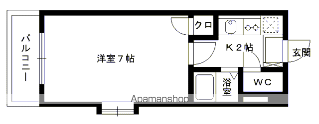 エヴァグリーン箱崎旧第2山喜ビル(1K/3階)の間取り写真