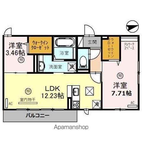 IMPERIAL(2LDK/1階)の間取り写真