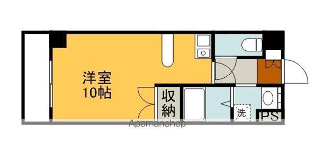 福地産業西十日市ビル(ワンルーム/4階)の間取り写真