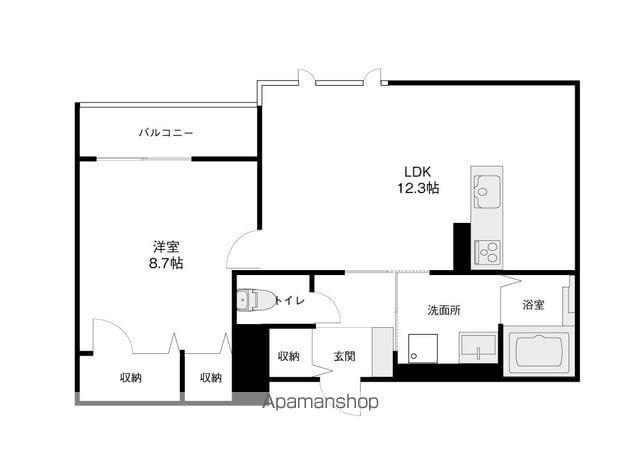 フォレスタ本多町(1LDK/3階)の間取り写真