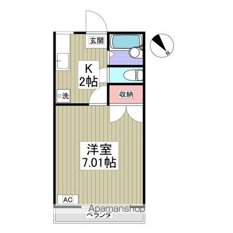 レピュート高岡 C棟(1K/1階)の間取り写真