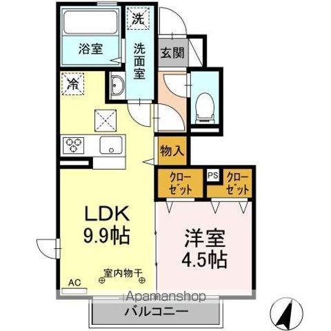 エスペランサ(1LDK/1階)の間取り写真