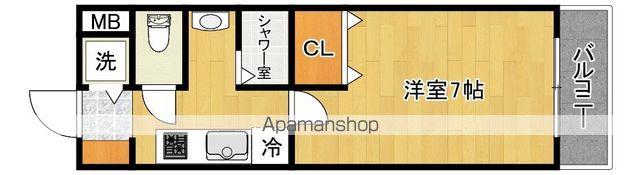 ディアフォーレスト(1K/2階)の間取り写真