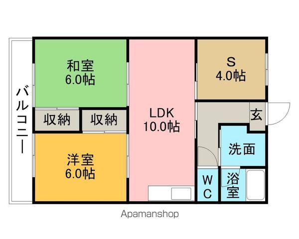 パークサイド岡田(2SLDK/4階)の間取り写真