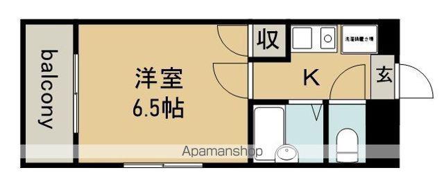 シングルライフ大口(1K/6階)の間取り写真