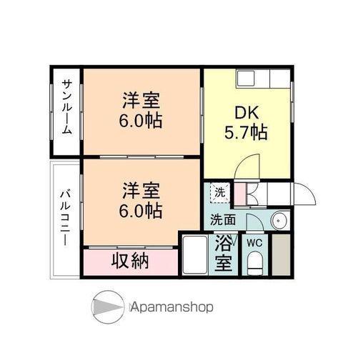 秀メゾン A棟(2DK/2階)の間取り写真
