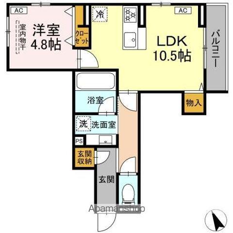DーZEPHYR(1LDK/2階)の間取り写真