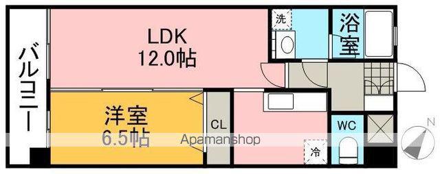 エリシオン保田窪(1LDK/3階)の間取り写真