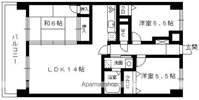 クレアトール大西5(3LDK/9階)の間取り写真
