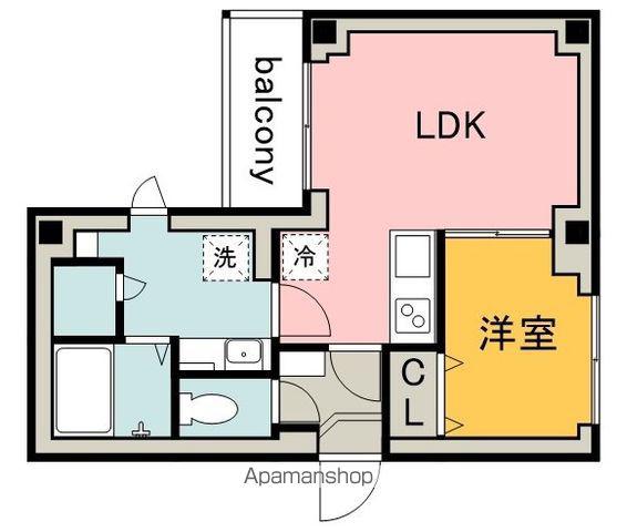 BCASA調布サウス COURT 2ND(1LDK/5階)の間取り写真