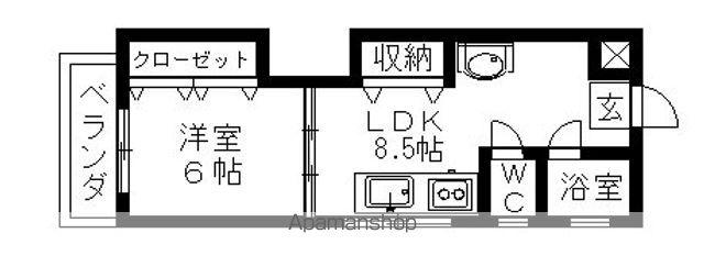 第一加藤ビル(1LDK/3階)の間取り写真