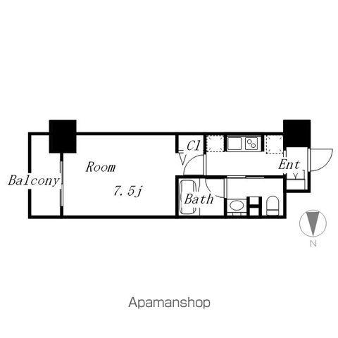 パークアクシス名古屋山王橋(1K/8階)の間取り写真