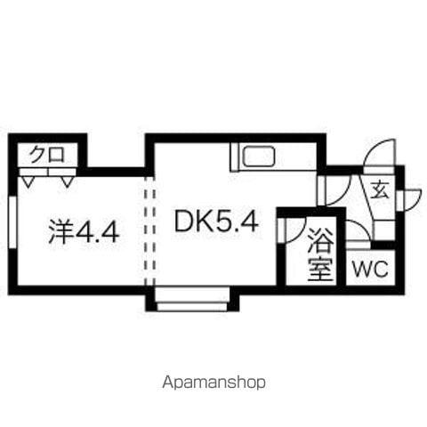 オークハイツ南郷(1DK/4階)の間取り写真