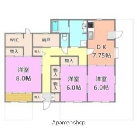 ドゥエルイースト(3DK/1階)の間取り写真