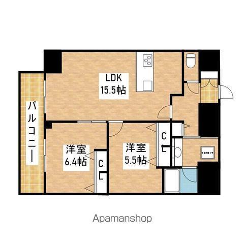 グランルクレ新栄イースト(2LDK/11階)の間取り写真