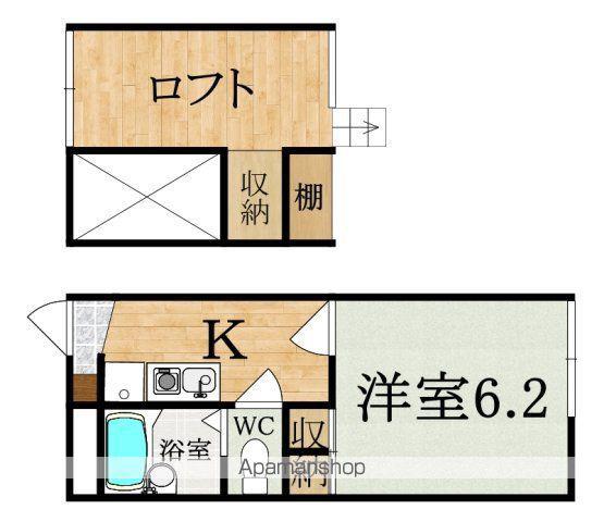 レオパレス MARJORAM(1K/2階)の間取り写真