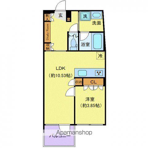 オープンブルーム渋谷本町(1LDK/3階)の間取り写真