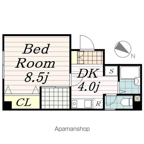 サンライズビル(1K/5階)の間取り写真