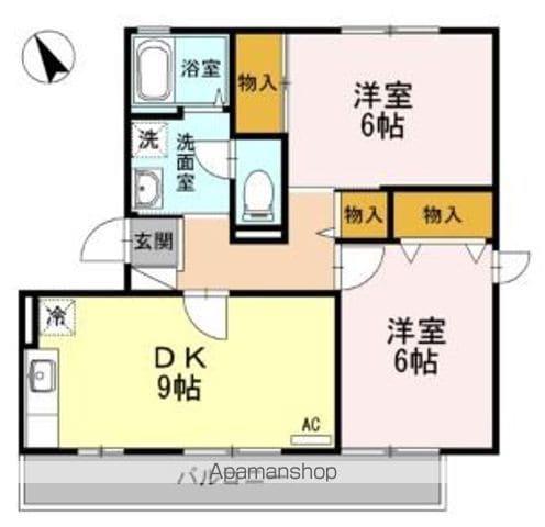 ハイカムール八乙女ST-Ⅰ(2DK/3階)の間取り写真