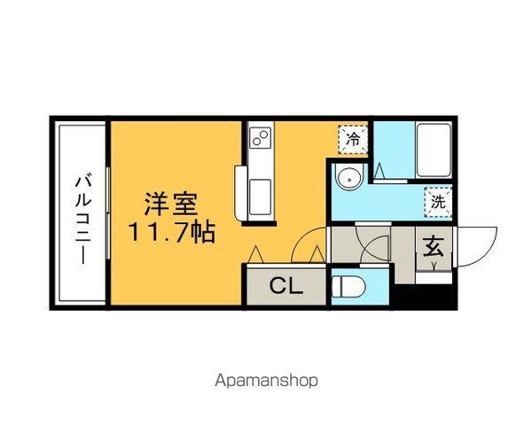 アカリナ(ワンルーム/1階)の間取り写真