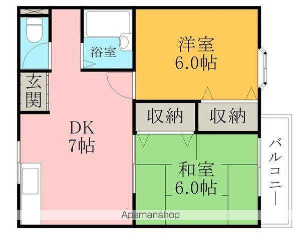 メゾンラフィート(2DK/2階)の間取り写真