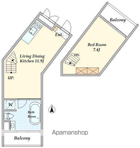 COMS UEHARA(1LDK/4階)の間取り写真