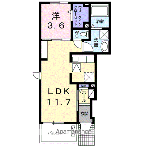 サニー ブライト Ⅲ(1LDK/1階)の間取り写真