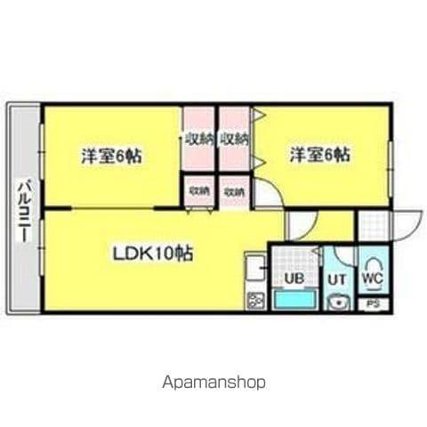 ローヤルハイツ西岡(2LDK/4階)の間取り写真