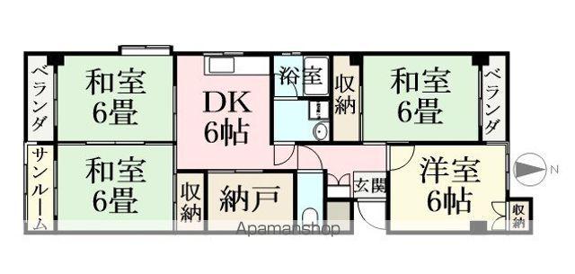 プチモール高木(4DK/2階)の間取り写真