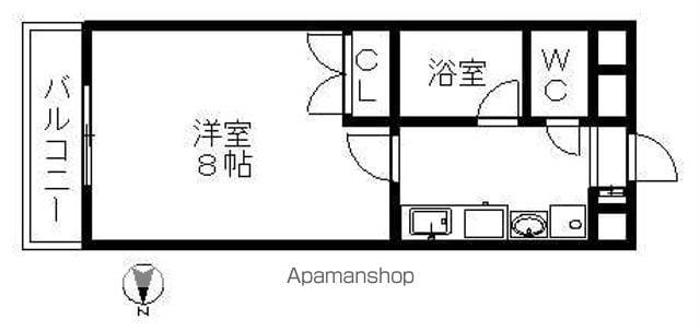 レージュ城西(1K/1階)の間取り写真