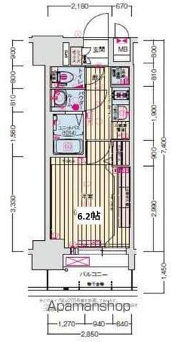 プレサンス名古屋ルクソリア(1K/7階)の間取り写真