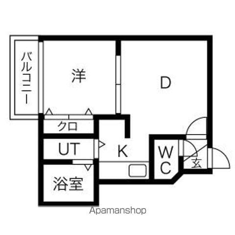 エアフォルグ北大Ⅱ(1DK/4階)の間取り写真