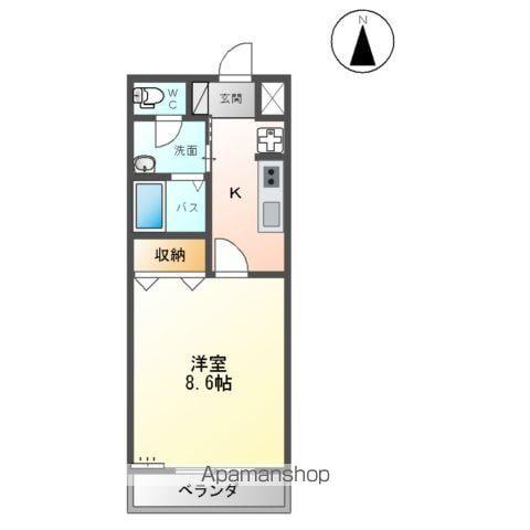 メルヴェーユ新成A(1K/2階)の間取り写真