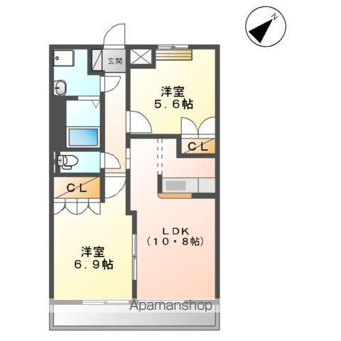 ルアール(2LDK/2階)の間取り写真