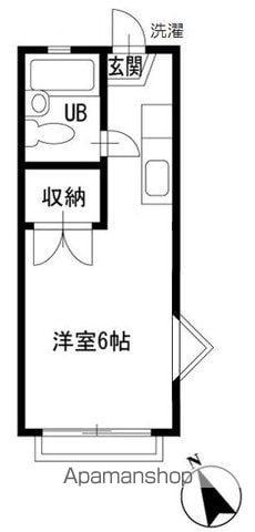 スカイハイツ(ワンルーム/2階)の間取り写真