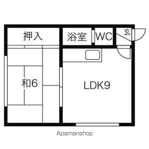 コーポあかしや(1LDK/1階)の間取り写真