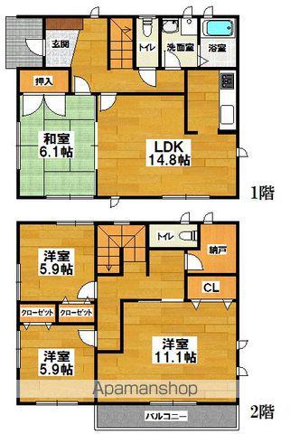 南海電鉄泉北線 泉ケ丘駅 徒歩20分 2階建 築25年(4SLDK)の間取り写真