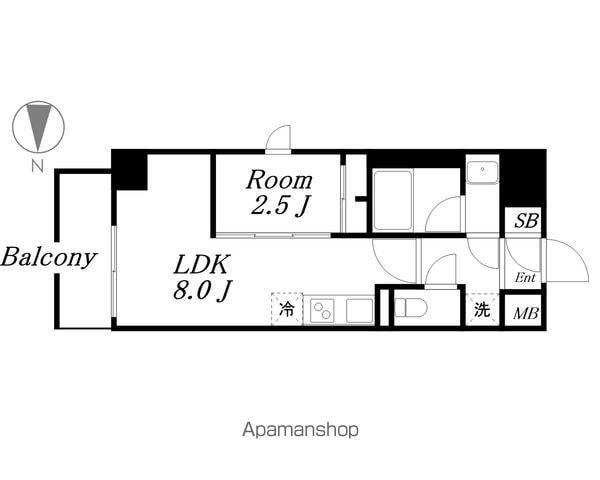 ルネフラッツ浄心(1LDK/5階)の間取り写真