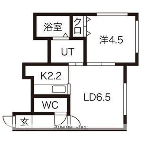 ビューハイツ白石(1DK/2階)の間取り写真
