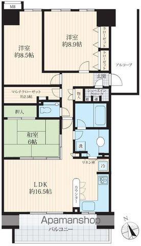 グレイディア(3LDK/14階)の間取り写真