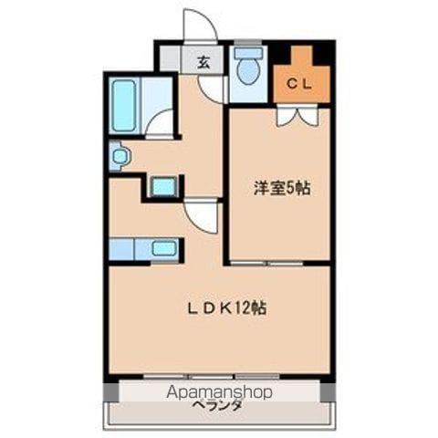 第5秋葉ビル(1LDK/2階)の間取り写真