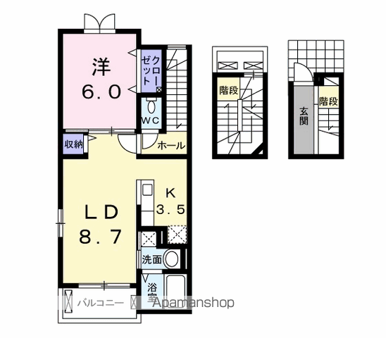 メゾン・フォレストA(1LDK/3階)の間取り写真