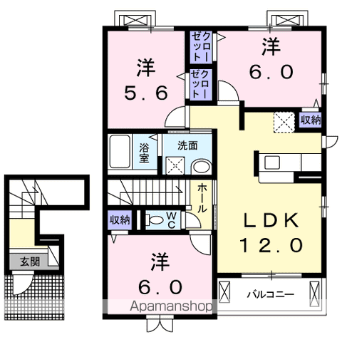 VILLA Y Ⅳ(3LDK/2階)の間取り写真