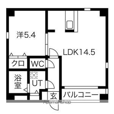 グランレーヴ大須観音(1LDK/2階)の間取り写真