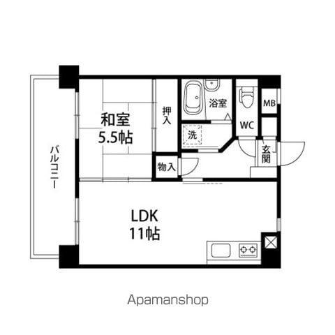 ロイヤルシティ大和(1LDK/3階)の間取り写真
