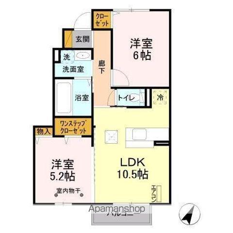 ルミナス(2LDK/1階)の間取り写真