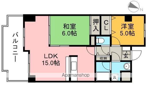 ロイヤルファミーユ(2LDK/2階)の間取り写真