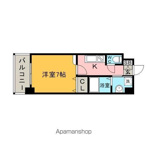 エンクレスト天神CLASS(1K/8階)の間取り写真