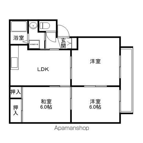 グリーンルーフ(3DK/1階)の間取り写真