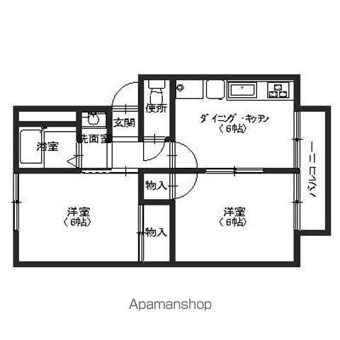 SALA・M(2DK/2階)の間取り写真